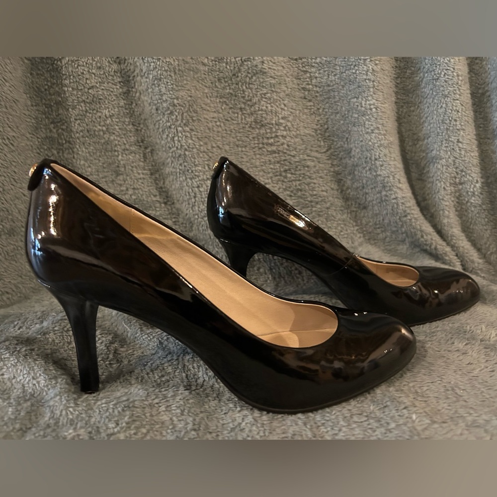 Michael Kors black patent leather stiletto pumps